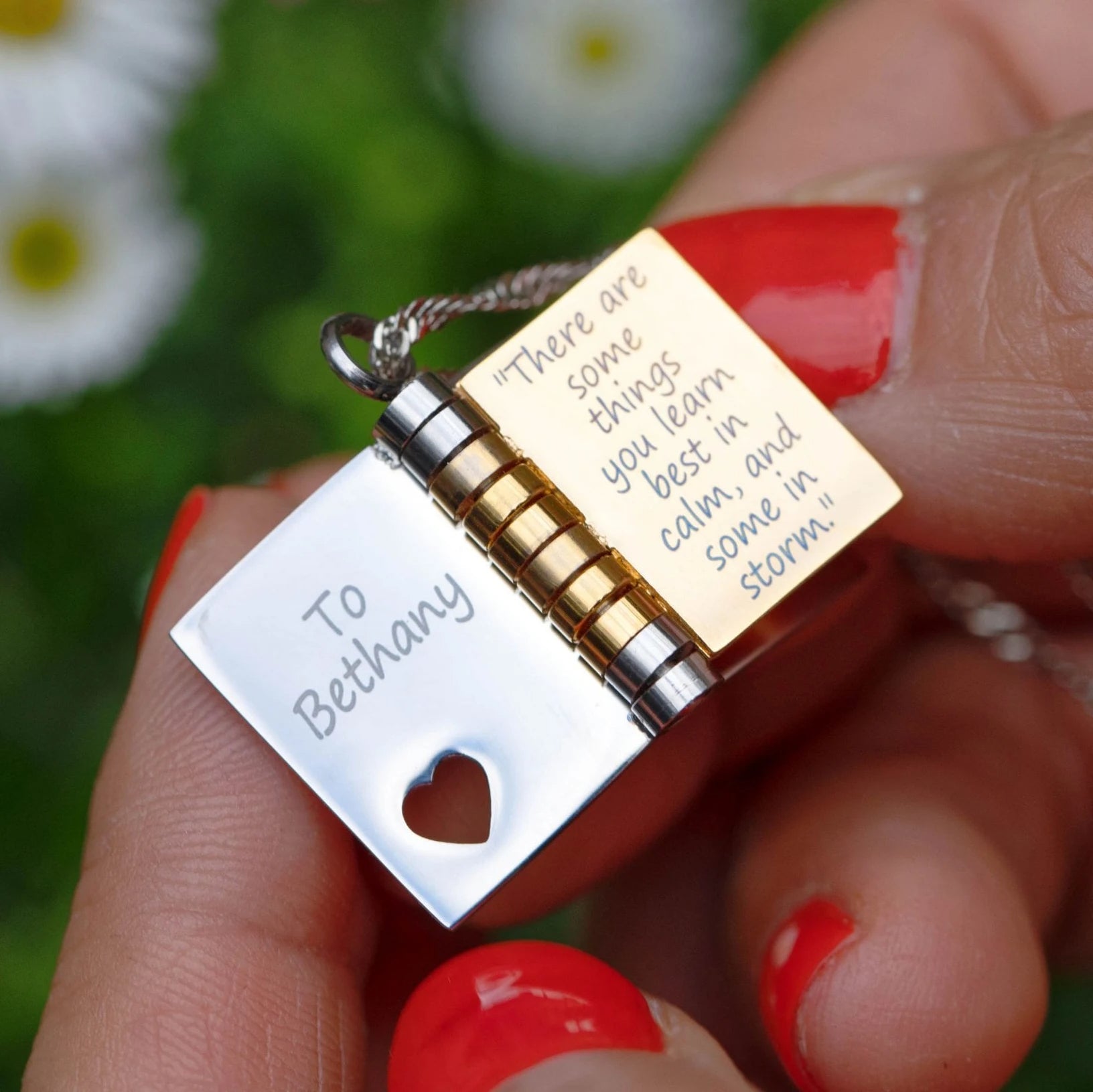 Personalized Book Necklace